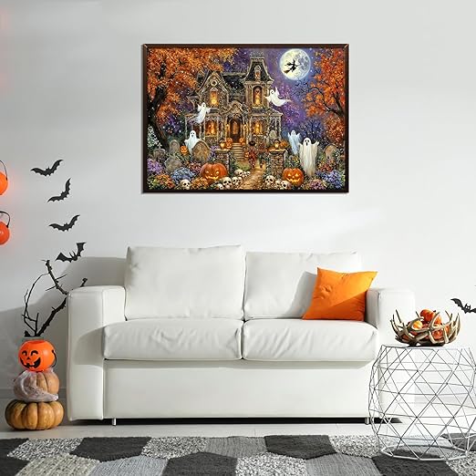 Halloween Castle Jigsaw Puzzles for Adults 1000 Jigsaws Jack-O-Lanterns 1000 Piece Jigsaw Puzzles for Adults