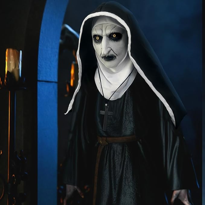 ACBAGI The Nun Mask Full Head Scary Halloween Mask Costume for Unisex Adults Men Women