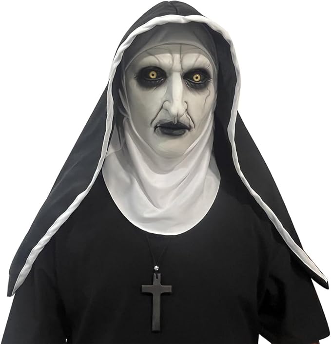 ACBAGI The Nun Mask Full Head Scary Halloween Mask Costume for Unisex Adults Men Women