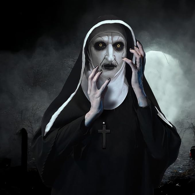 ACBAGI The Nun Mask Full Head Scary Halloween Mask Costume for Unisex Adults Men Women