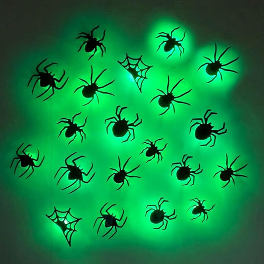 3D Bat Design LED Decoration, Halloween Lighted Stickers Decor Light, Hanging Wall Luminous Glow Clings for Home Bar Halloween Party (Bats-12PCS)
